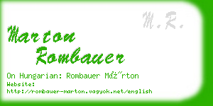 marton rombauer business card